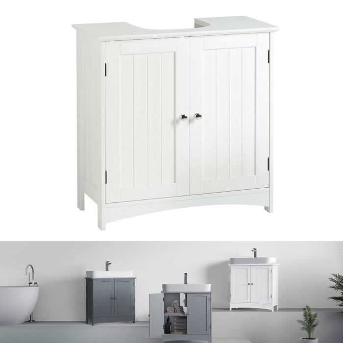 Meuble à 2 étagères sous vasque Willonin® Armoire sous Lavabo de Salle de Bain Rangement avec 2 portes pour toilettes 60x30x60 cm