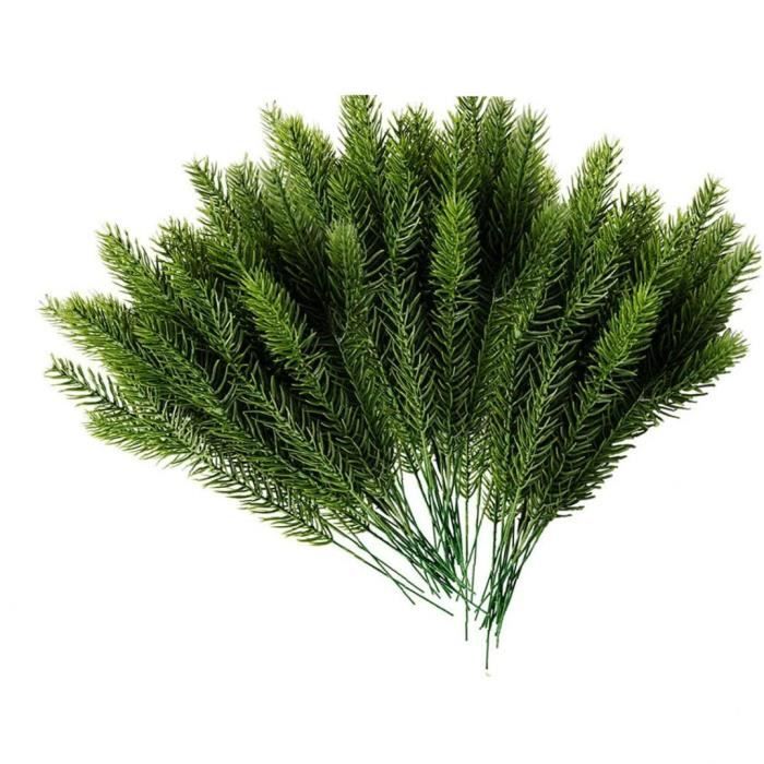 Aiguilles De Pin Artificielles Plantes Vertes Pour La Decoration De La Maison De Noel De La Guirlande De Bricolage Cdiscount Maison