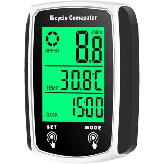 Compteur Vélo étanche Icocopro Avec écran LCD 2,2 Pouces, Sans Fil, Rétroéclairage
