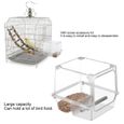 Accessoires de cage Mangeoire à oiseaux transparente, avec kit d'accessoires à vis, conteneur d'alimentation automatique pour-1