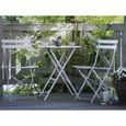 Beliani - Salon de jardin bistrot table et 2 chaises en acier blanc FIORI-1