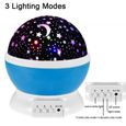 Veilleuse Bébé Etoile Lumière Bleu LED - MONDPALAST - Rotation 360º - Rechargeable USB-1