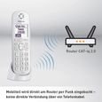 Téléphone IP fixe sans fil Panasonic KX-TGQ200GW - Blanc - Répondeur, babyphone, mode mains libres-1