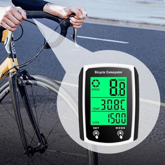 Compteur de vélo - QINGQUE - Étanche - Écran rétroéclairé - Chronomètre