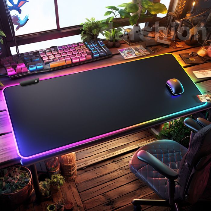 Tapis de Souris de Gaming RGB XXXL, 900 x 400 x 4mm Tapis de Souris Gamer,  Grand Tapis de Souris LED, avec 14 Modes d'éclairage - Cdiscount  Informatique