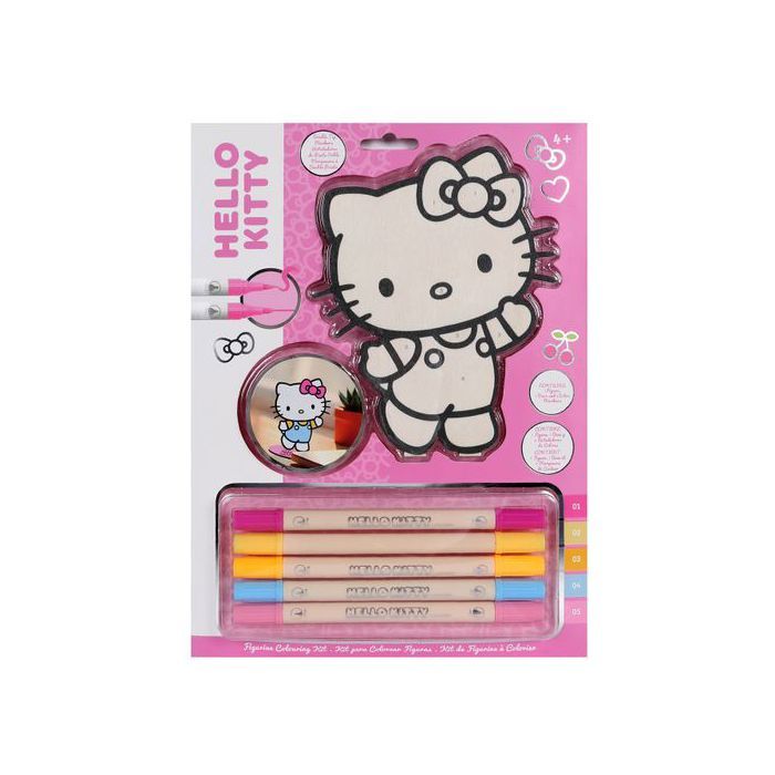 Kit Peinture Hello Kitty – Figurine En Plâtre à Décorer Avec Pinceau Et 4 Peintures – Activité Manuelle Enfant