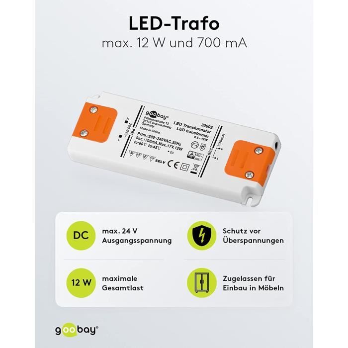 goobay LED-Trafo 30W/12V pour LED sans électronique de ballast