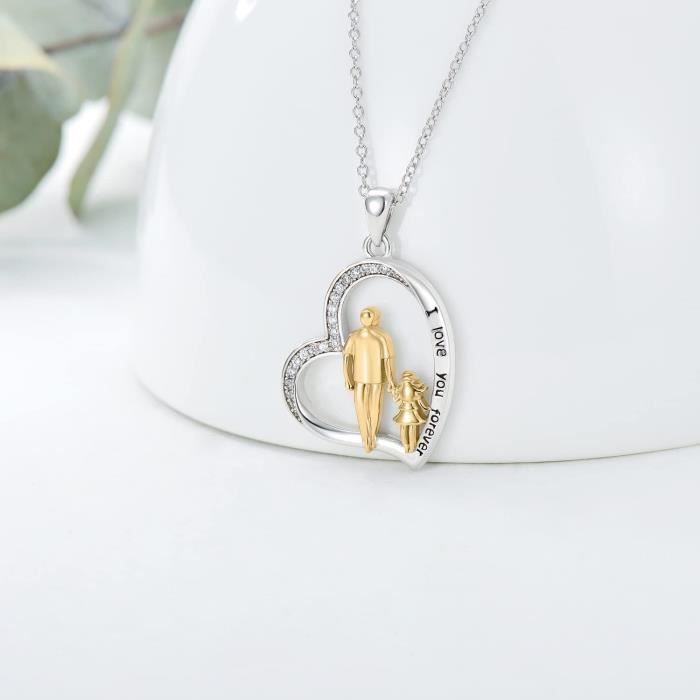 Collier Pendentif "câlin" En Argent Sterling 925 - Bijou Pour Couple, Symbole D'étreinte, Ras Du Cou
