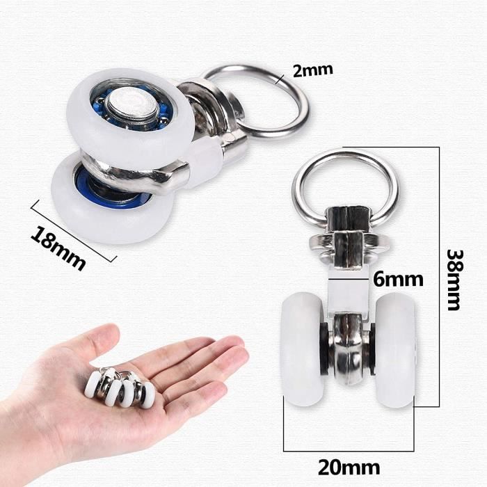 20 Rouleaux Rail Rideau - Glissières Alliage Aluminium Blanc Pour Fenêtres Et Douche