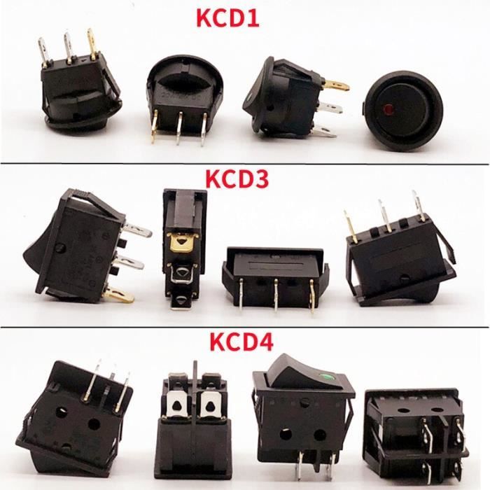 Lot De 10 Mini Interrupteurs à Bascule SPST étanches - 2 Broches, 6A/125VCA, Pour Tableau De Bord Et électronique