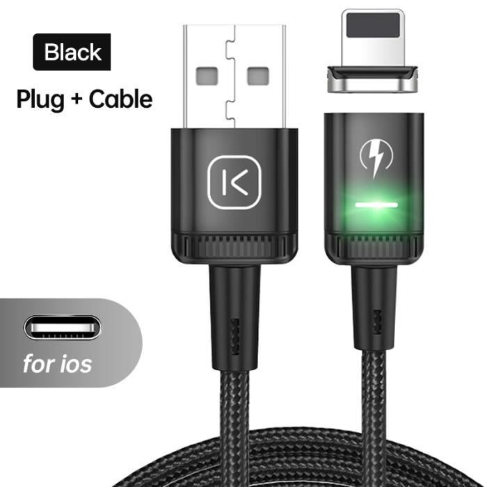 Acheter FONKEN Adaptateur de câble magnétique Tête anti-poussière Embouts  de connecteur de charge pour iPhone Micro USB Type-C