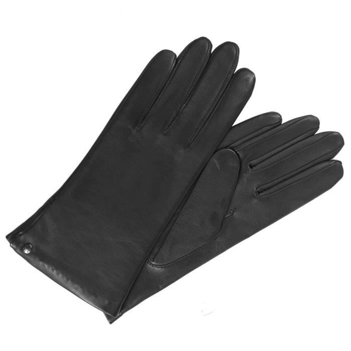 Gants Femme Cuir Agneau Noir - Isotoner