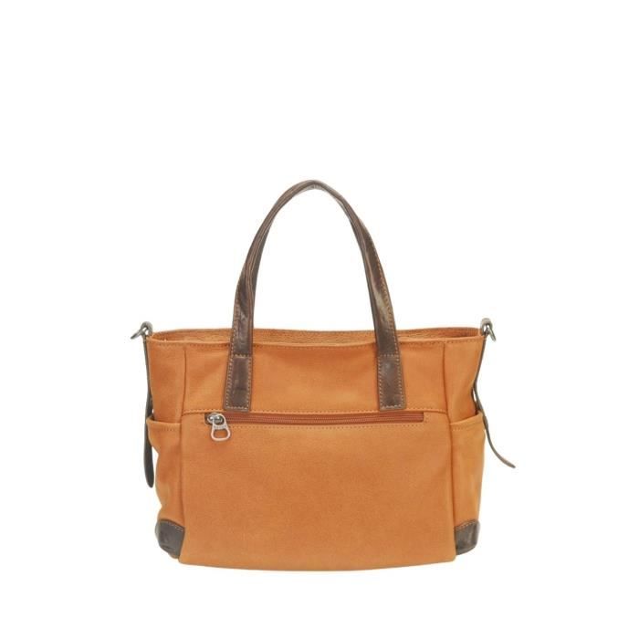 Sac bandoulière femme Messenger cognac de Collection Esprit Cuir