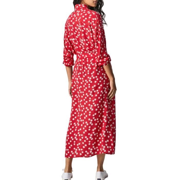 Robe Chemisier Femme Pepe Jeans - Carreaux Western Bleu Rouge - Taille M - Manches Longues - Occasion Très Bon état