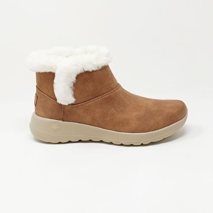 Bottine Skechers On The Go Joy pour femme Marron avec col de