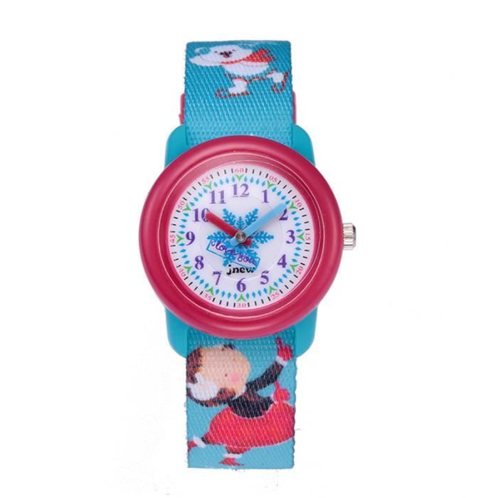 Montre Femme Vintage 'bonhomme De Neige' - Fonctionne, Pile Neuve, Cadran Coloré, Cuir - 36mm