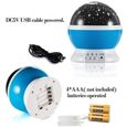 Veilleuse Bébé Etoile Lumière Bleu LED - MONDPALAST - Rotation 360º - Rechargeable USB-2