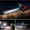 Ensemble d'éclairage pour vélo de montagne/route, Phare étanche à LED rechargeable haute luminosité + feu arrière + lampe à soupape-2