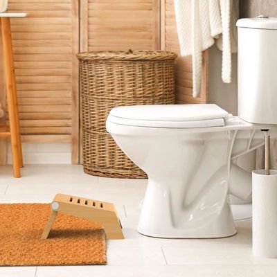 Tabouret De Toilette Ergonomique En Bambou - Position Accroupie Naturelle, Antidérapant - Pour Un Confort Et Une Meilleure Posture Aux Toilettes - 2