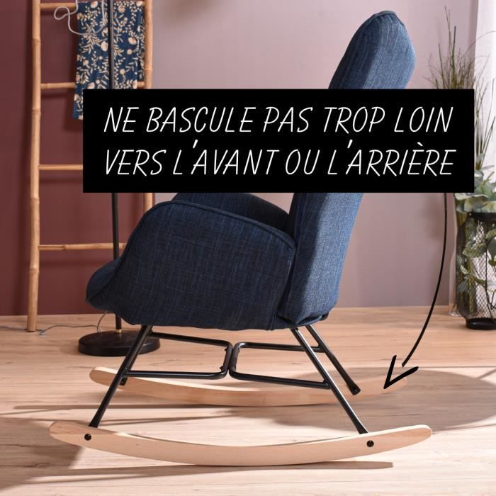 Fauteuil à bascule Fauteuil d'allaitement bébé Fauteuils Tissu gris salon  chambre Scandinavie - Cdiscount Maison