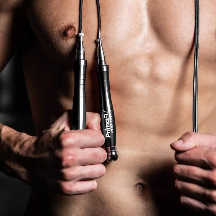Corde à Sauter Vitesse KYLOS - Longueur Réglable 2,8m - Roulements à Billes Acier - Pour Fitness, Boxe, Crossfit