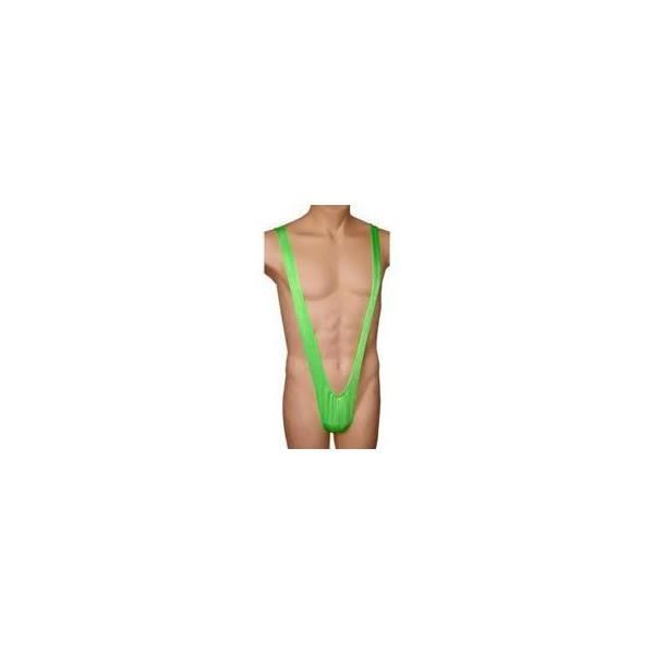 Mankini pour homme - Bikini borat maillot de bain - Vert - Nylon