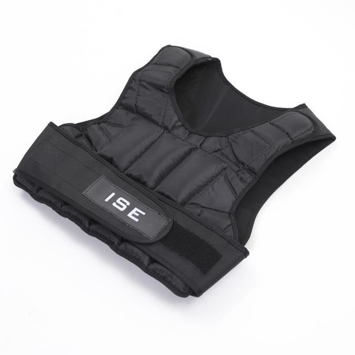 Gilet Lesté Réglable 44 Lb (20 Kg) - Veste D’entraînement Complète, Nylon Noir