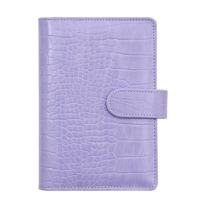 Classeur Budgétaire A7 Crocodile Cuir Noir - Planificateur 6 Anneaux Avec Enveloppes Espèces