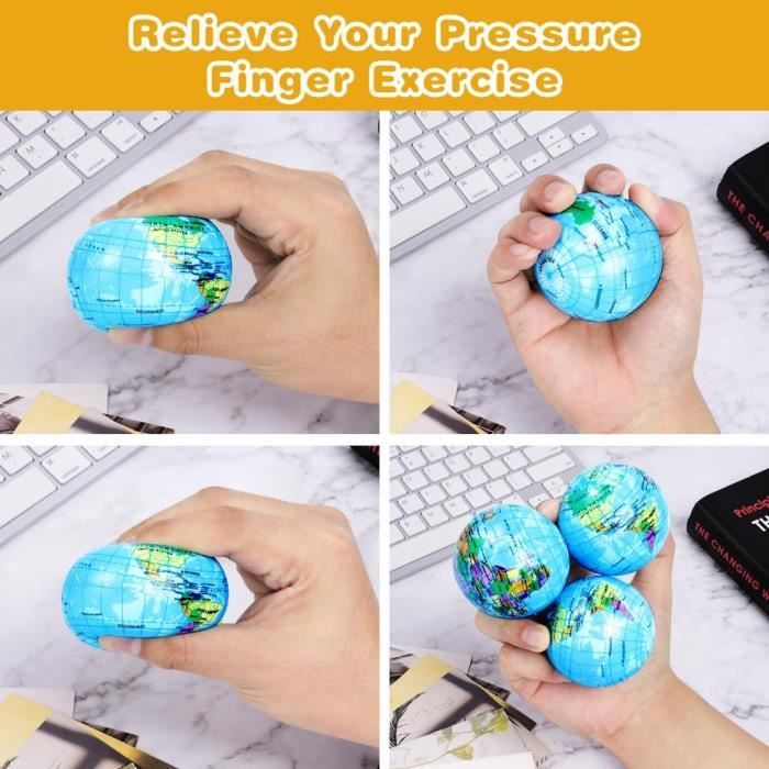 Balle Anti-Stress Fidget Toy, 12pcs Boule Stressantes, Mini Balle De Sport/Planètes/Animaux