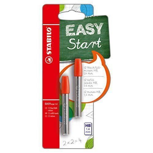 Stabilo Easy Start 12 Recharges Stylo à Bille 0,5 Mm Bleu - Lot De 4 Paquets Pour Enfants Et Écriture Fluide