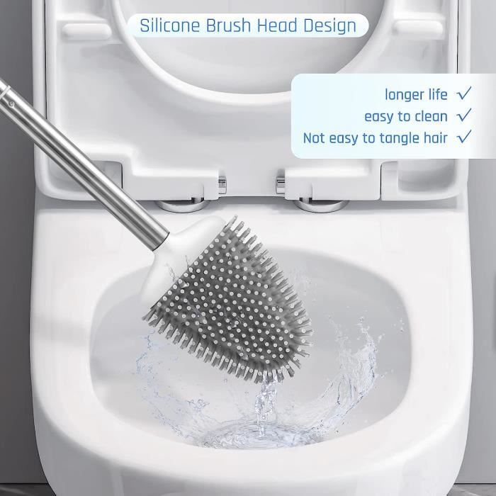 Brosse WC en silicone à tête remplaçable WG-90