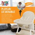 Chaise haute Bébé 2 en 1 réglable pour Enfant avec Tablette Amovible - Oscar Beige-3