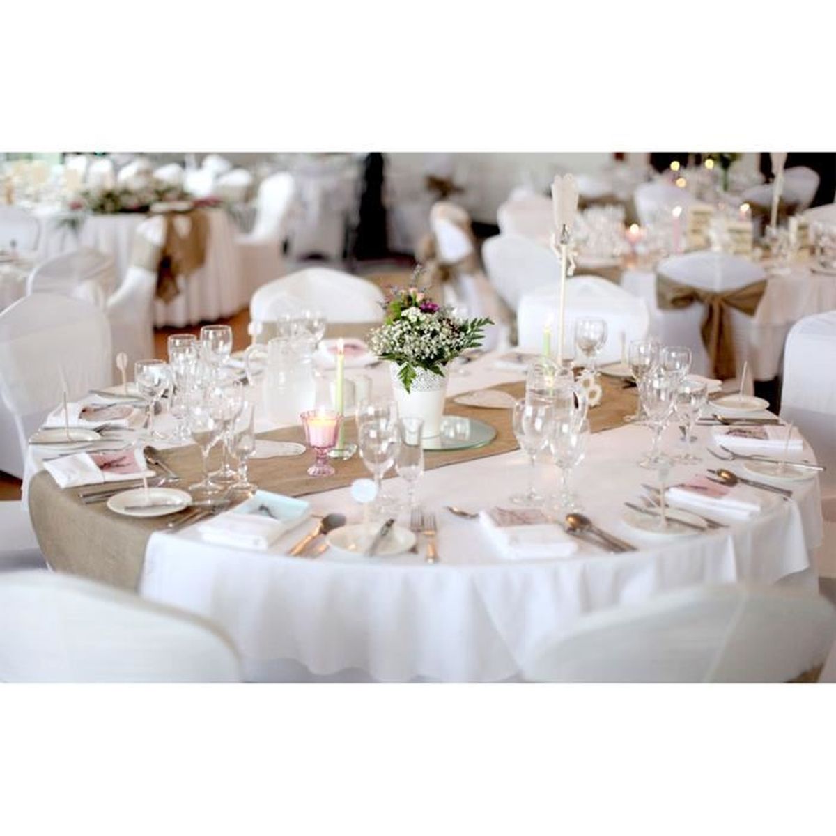 Chemin De Table Toile De Jute Naturelle Mariage Brlap Hessian 30cm