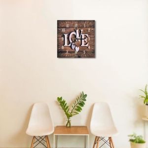 Horloge Murale Carrée En Bois 20cm - Silencieuse, Sans Tic-tac, Sur Pile | Déco Salon, Chambre, Bureau Chic