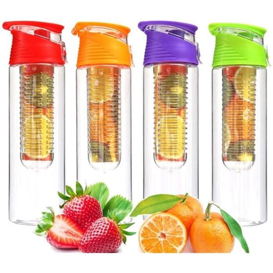 Bouteilles d/'eau infuseur de Fruits Bouteille Verre d/'eau en Verre Borosilicate Petite Bouteille d/'eau Gourdes Fuite Preuve Sport Flacon Ballon d/'eau