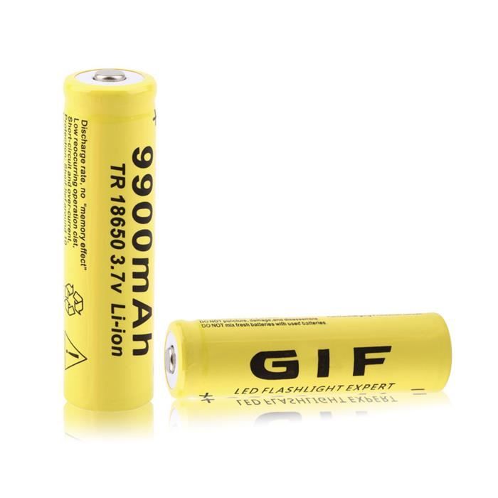 Pile Lithium rechargeable 18650 3.7V 9900 mAH.