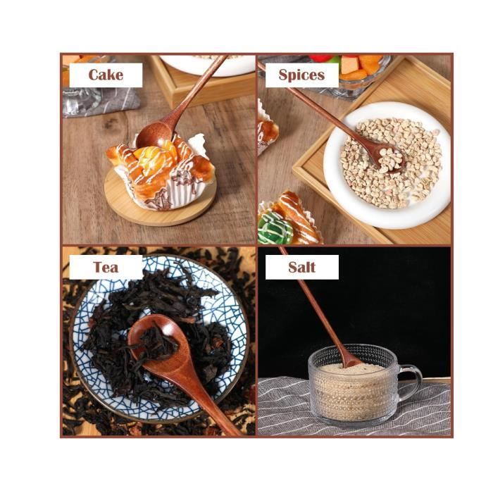 Longue Petite Cuillère En Bois Foncé Et Cordelette Noire, MOKUSEI SUPUN