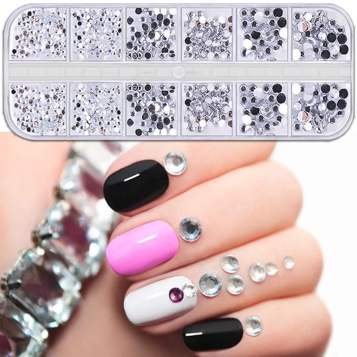 PATIKIL SS20 Lot De 1 600 Strass Ronds à Dos Plat Pour Loisirs Créatifs