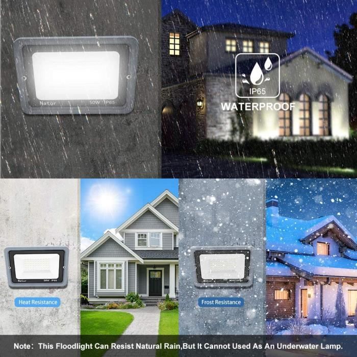Sararoom 30W Projecteur LED Extérieur avec prise - IP65 Imperméable Spot  LED Extérieur 3000LM 6500K Blanc froid Lampe Floodlight Idéal pour Jardin