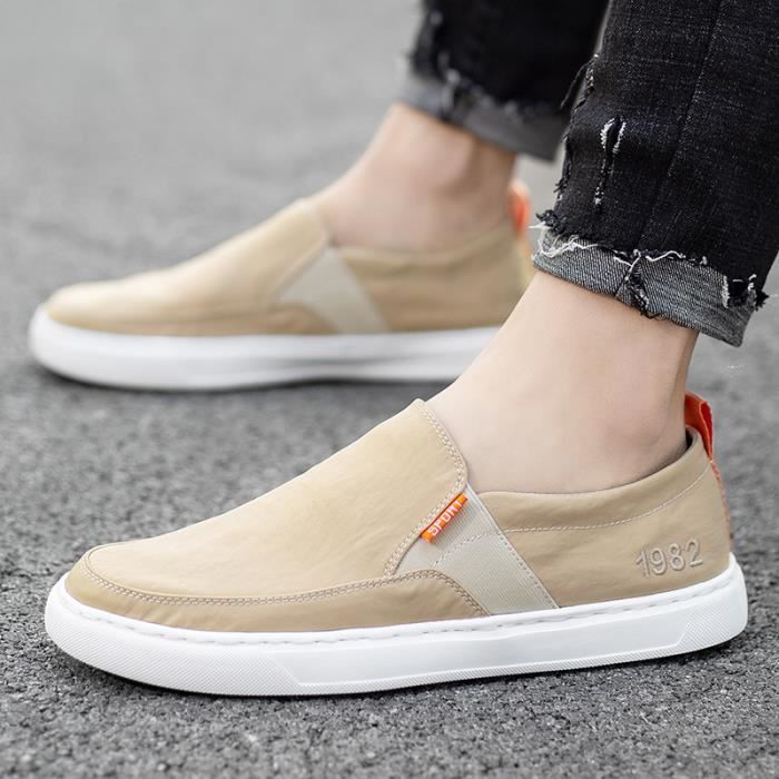 Chaussures en toile JS BASKET homme Leger Tissu Beige Beige Cdiscount Chaussures