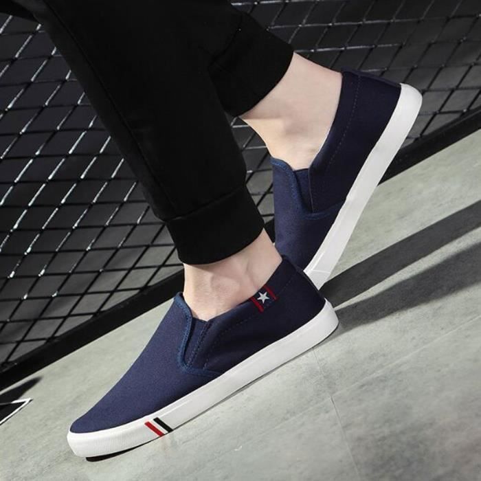 Espadrilles Casual Chaussure Homme Chaussures de toile Canvas Chaussure Bleu