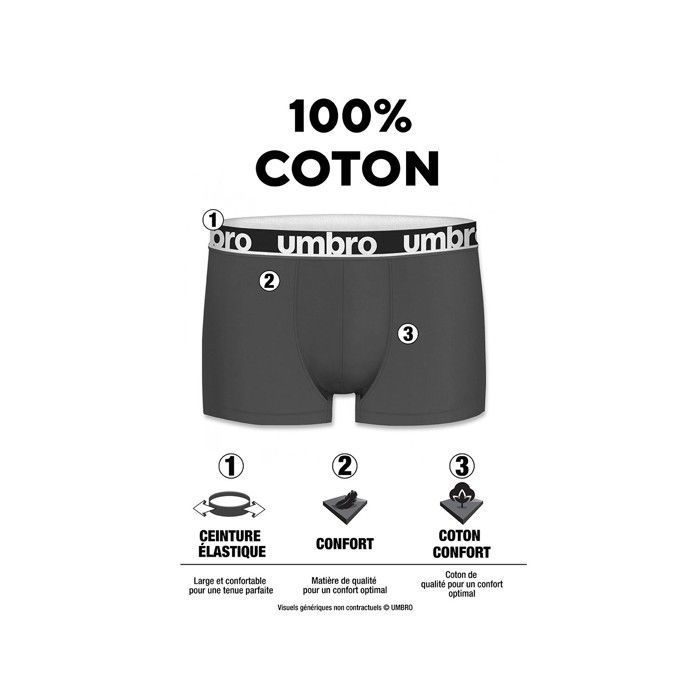 Umbro Pack 6 Paia Boxer Uomo Cotone Elasticizzato Art.716