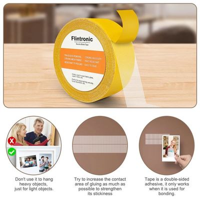 Ruban Adhésif Double Face Extra Fort Flintronic - 2 Rouleaux Transparents 10mm X 10m | Pour Tapis, Photos, Déco