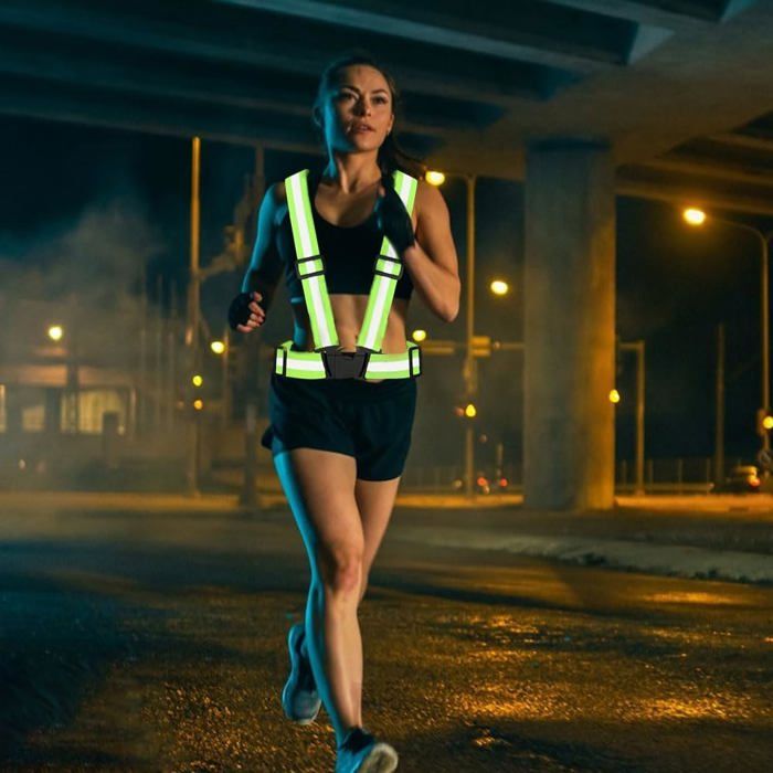 Gilet Réfléchissant Haute Visibilité Fluorescent | Ajustable Pour Course, Vélo Et Randonnée