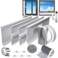 Kit Calfeutrage Climatiseur Portable 160cm-4 Panneaux Réglables,Raccord Universel13/15cm, Max 160cm window kit no hose TUYAU