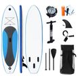 Stand up paddle gonflable 300 x 76 x 10cm Planche de surf portable avec pagaie, leash, pompe et sac de transport, support de caméra-0