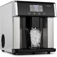 Klarstein Eiszeit Machine à glaçons 15kg - 24h - 3 tailles de cubes - réservoir 3L - écran tactile & affichage LED - inox argent-0