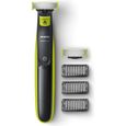 PHILIPS QP2520/30 - Rasoir/Tondeuse OneBlade - 100% étanche - 3 sabots clipsables pour barbe + une lame de rechange - Sans fil-0