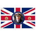 5x3FT Drapeau Union Jack Portrait du roi Charles III Emblème britannique imprimé Célébration du couronnement souverain monarque-0