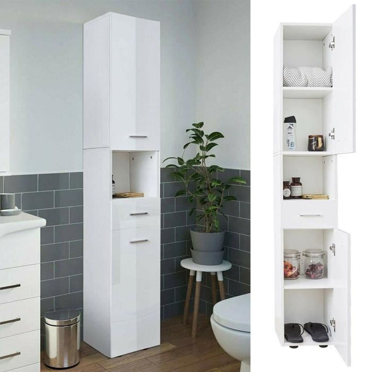Colonne Salle De Bain Blanc Payez En 4x Cdiscount